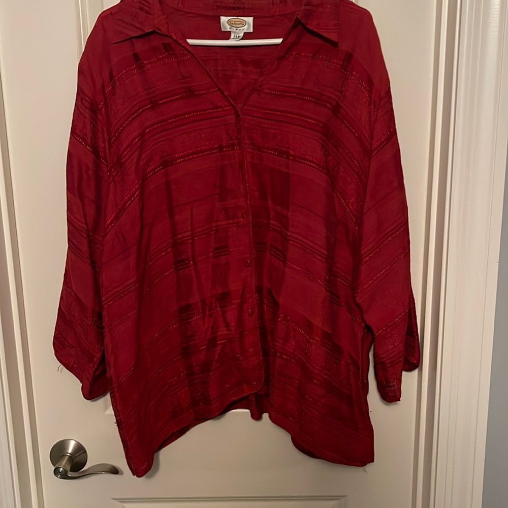 Red collared shirt